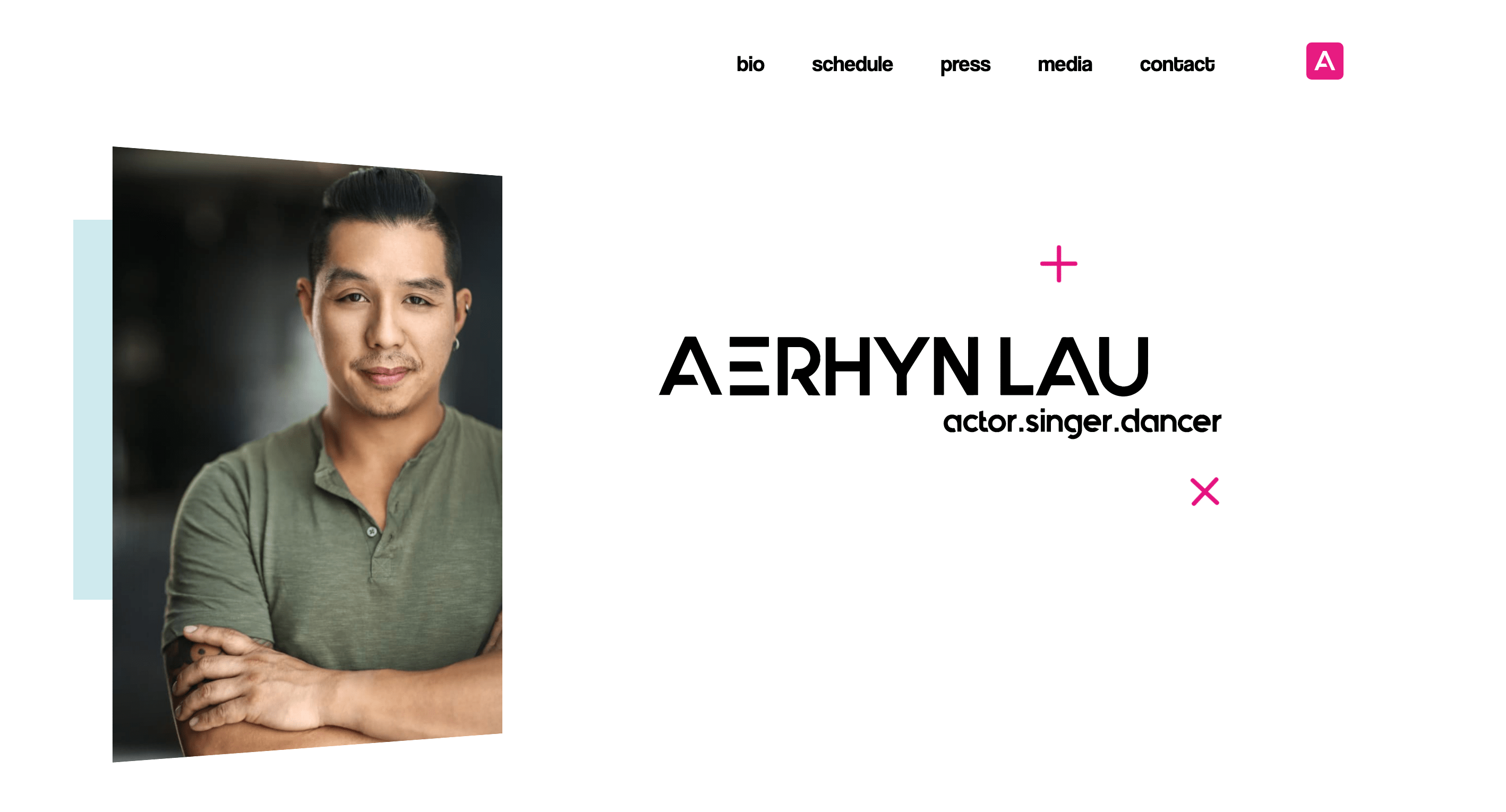 screenshot of artist Aerhyn Lau's website